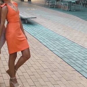 Blue Blush Vibrant Coral Mini Dress